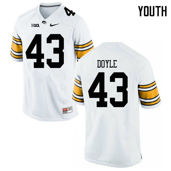 Youth #43 Dillon Doyle Iowa Hawkeyes College Football Jerseys Sale-White